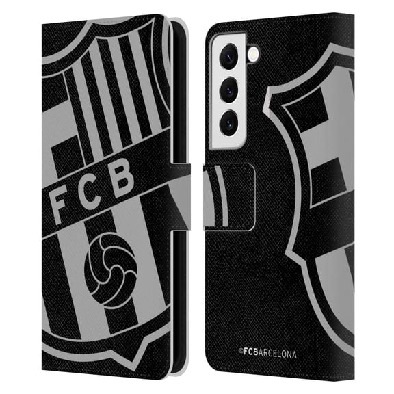 Head Case Designs Officially Licensed FC Barcelona Crest Oversized Leather Book Wallet Case Cover Compatible with Samsung Galaxy S22 5G