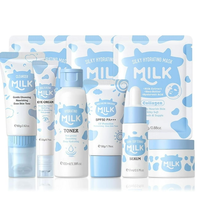 Set de cuidado de la piel MrCuvaryas Milk para adolescentes de 10 a 12 años y niñas