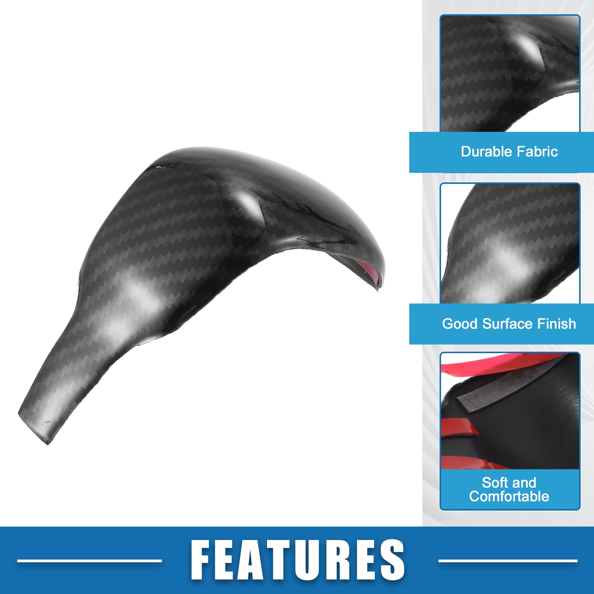 Unique Bargains Gear Shift Lever Cover Gear Shift Knob Trim for Jeep Grand Cherokee 17-20 Black Carbon  Fiber Pattern