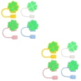 thumbnail image 6 of FRCOLOR 8 pcs  Silicone Straw Tip Plugs Drinking Straw Caps Leaf Shaped Straw Tip Covers, 6 of 8