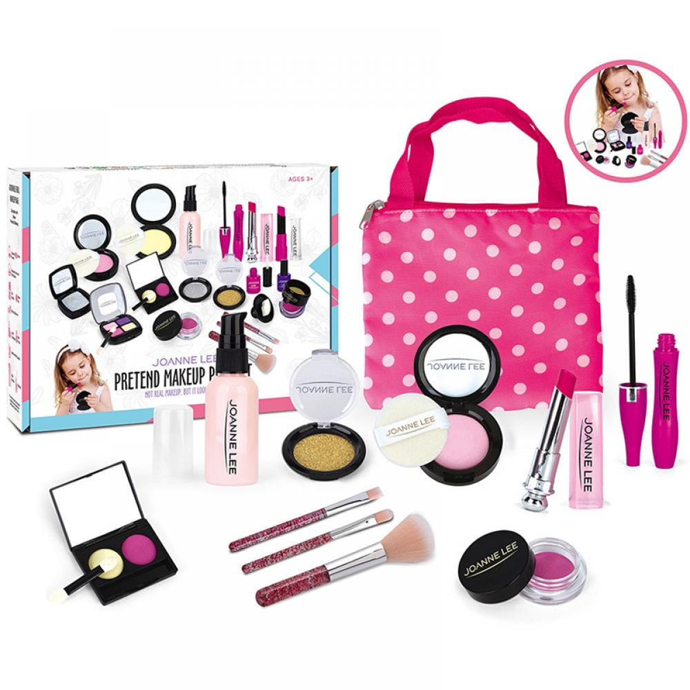 Makeup Toy Set with Luxury Diamond Pattern Box Real Cosmetic Beauty Set