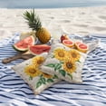 thumbnail image 4 of 2 Pack Outdoor Waterproof Throw Pillow Covers,Farm Rural Sunflower Bee Decorative Square Pillow Case Patio Pillowcases for Chair Couch Sofa 16x16in, 4 of 9