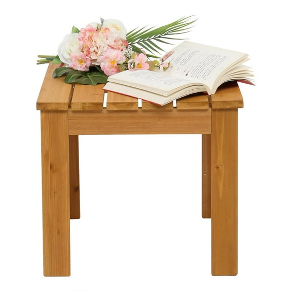 Ktaxon Outdoor Wooden Square Side End Table, Fir Wood Natural
