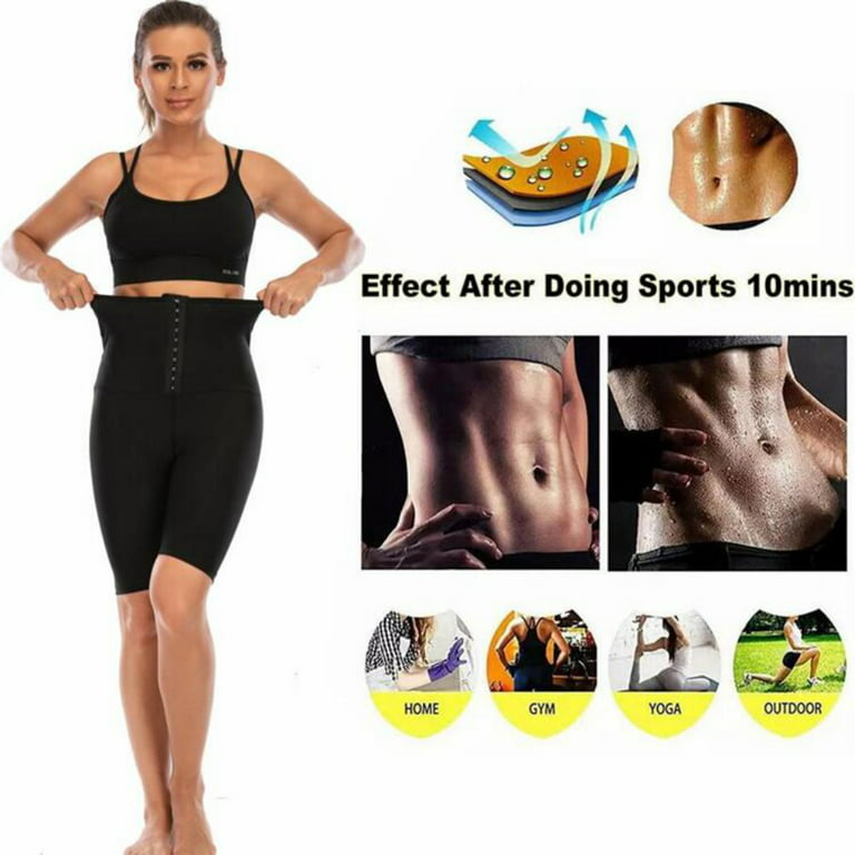 Womens Body Shaper, Slimming Capri Pants, Thighs Fat Burner, Best Workout  Sauna Suit, High Waist Tummy Control Shapewear for Weight Loss, Black