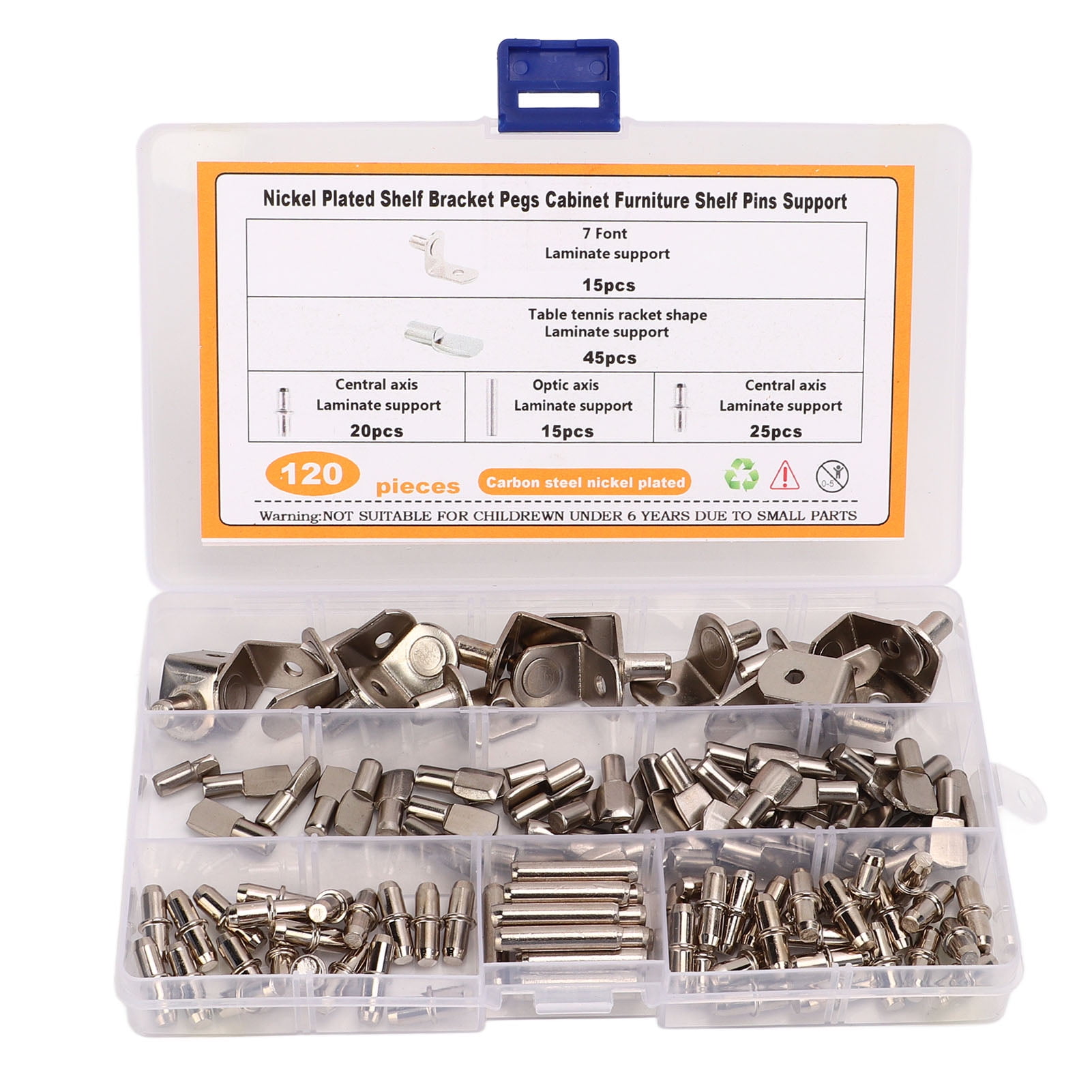Shelf Pins Set, 120Pcs Shelf Pins Kit Corrosion Resistance For