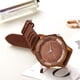 thumbnail image 2 of Reloj de cuarzo con diamantes de imitación y esfera redonda a la moda, correa de silicona, reloj de pulsera para mujer, café, 2 of 2