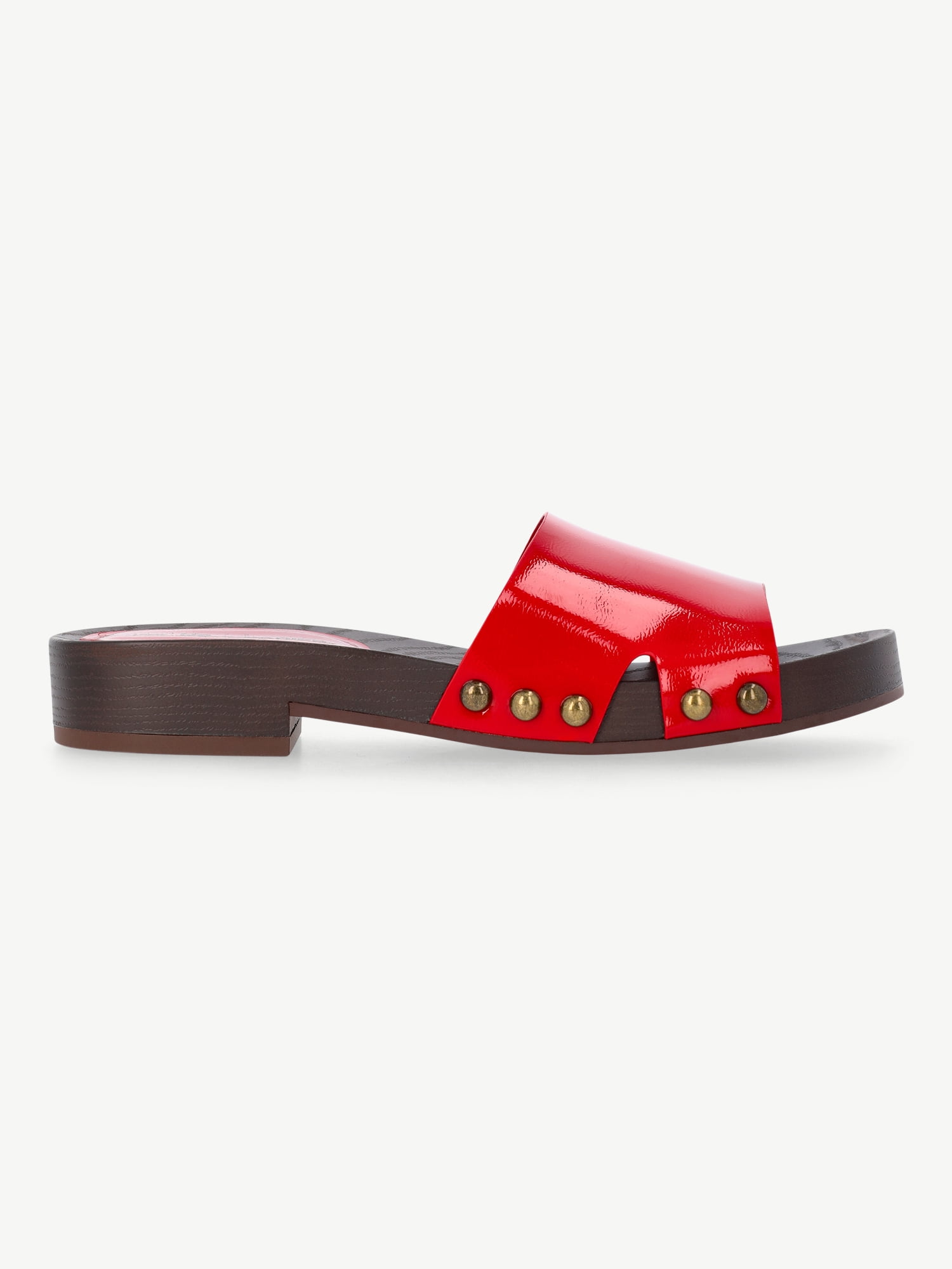 No Boundaries Women's Studded Wooden Clog Sandals