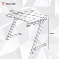 X Rocker Lynx Modern LED Gray Metal Video Gaming Desk with mousepad