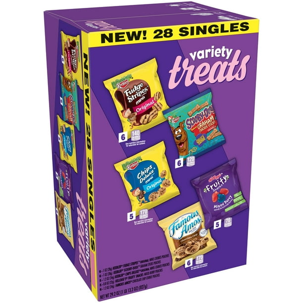Keebler Caddies Cookies & Fruity Snacks Variety Treats Snacks Pack 29.2oz 28 Ct