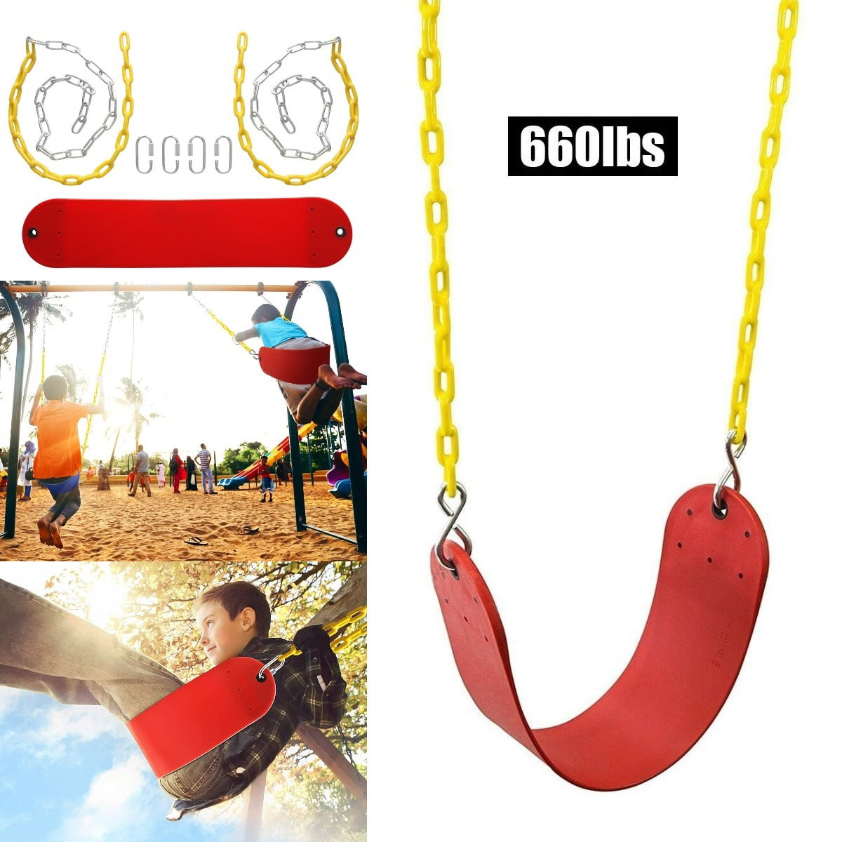 2Pcs Outdoor Swing Seat Set Accessories Replacement Hanging Swings Slides Gyms 