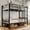 Rustic Brown, variant on Virans Bunk Bed Twin Over Twin,Bunk Bed Frame with Stairs & Full-Length Guardrail,Heavy Duty Metal Bed for Dormitory and Bedroom,Space Saving,No Box Spring Needed,Rustic Brown