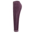 thumbnail image 4 of OIOLOYJM Womens Corduroy Pants Casual Mid Waist Pants Drawstring Straight Leg Loose Trousers Soft Comfy Sweatpants with Pockets Purple L, 4 of 5