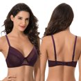 thumbnail image 3 of Curve Muse Women's Plus Size Unlined Balconette Underwire Sheer Lace Bra-2PK-LT PINK,PLUM-46C, 3 of 7