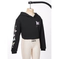 thumbnail image 3 of renvena Kids Girls Long Sleeves Pullover Hooded Sweatshirts Crop Tops Hip Hop Cropped Hoodie Size 4-16 Black 16, 3 of 7
