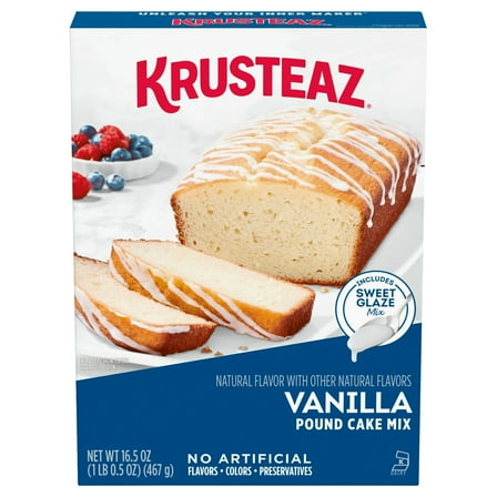 Krusteaz Vanilla Pound Cake Mix, 16.5 oz Box, Pack of 2