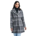 thumbnail image 5 of Sam & Libby Ladies Long Sleeve Faux Wool Plaid Coat, 5 of 7