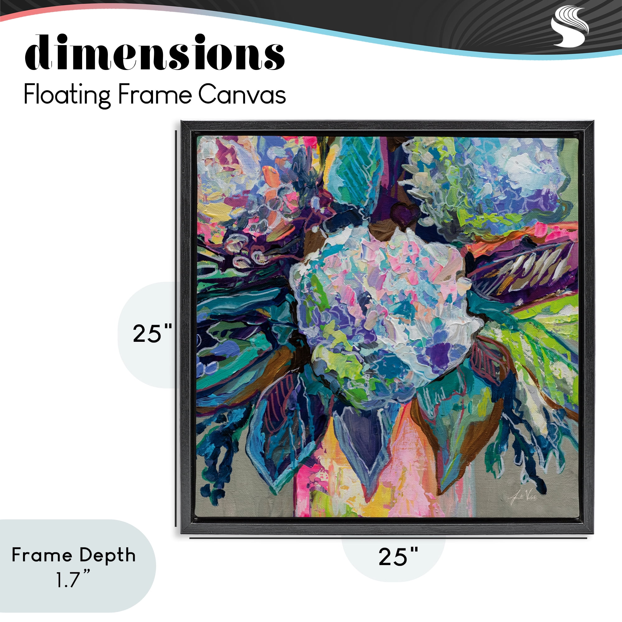 Stupell Industries Love That Gives Bouquet Black Framed Floater Canvas Wall Art, design by Jeanette Vertentes