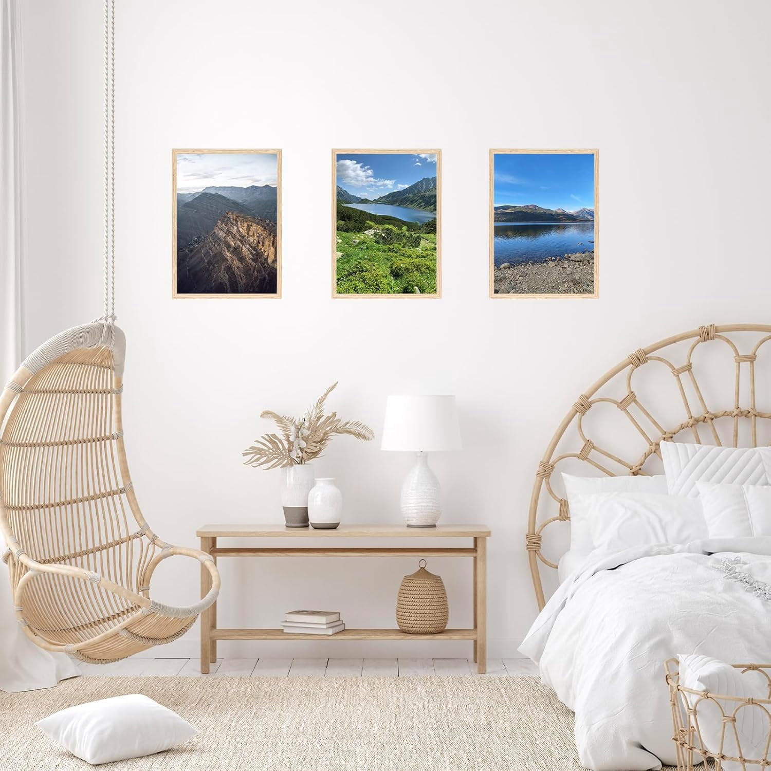 10x14 inch Picture Frame for 30 x 40cm Diamond Art Painting, Horizontal and Vertical Formats for Wall Hanging, 10 x 14 Wall Gallery Poster Photo Frame with Shatter Resistant Plexiglass, Natural