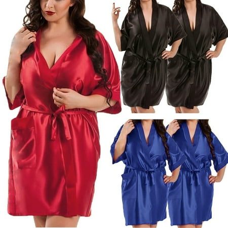 

Hot Women Lady Silk Robe Dress Nightgown Lingerie Babydoll Nightdress Sleepwear