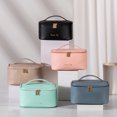 thumbnail image 4 of Bolsa de maquillaje de gran capacidad, cremalleras dobles, bolsa de maquillaje multifuncional, bolsa de almacenamiento de maquillaje de viaje, 4 of 5
