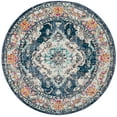 thumbnail image 3 of SAFAVIEH Round Rug 5' - Monaco Collection - Traditional Design, Navy & Light Blue, Ideal for Living Room, Bedroom, Dining Space, 3 of 12
