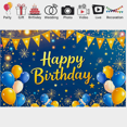 thumbnail image 6 of Blue Background Happy Birthday Banner with Balloon Star and Firework Elements Party Decoration Photography Props for Birthday Party Celebration Event Decor Backdrop, 6 of 7