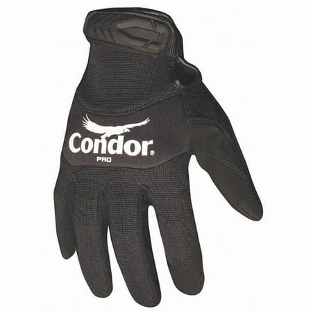 Mechanics Gloves, Synthetic Leather Palm, Neoprene Back, 2XL, Black
