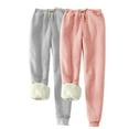 thumbnail image 2 of VEKDONE Womens Sweatpants 2 Pack Winter Sherpa Lined Warm Sweatpants Plus Size Thermal Leggings Solid Color Basic Loungewear Fleece Joggers with Pockets, 2 of 8