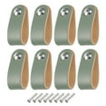 thumbnail image 1 of Uxcell 8 Paquetes Tiradores de Cuero para Cajones con Tornillos para Cajones, Azul/Plata, 1 of 5