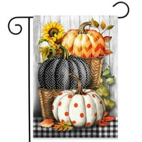 Briarwood Lane Pumpkin Basket Stack Garden Flag