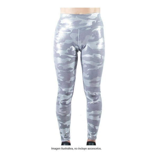 Leggins Deportivo Fit Pants Co. NIP Unitalla Acabado Metálico Plateado