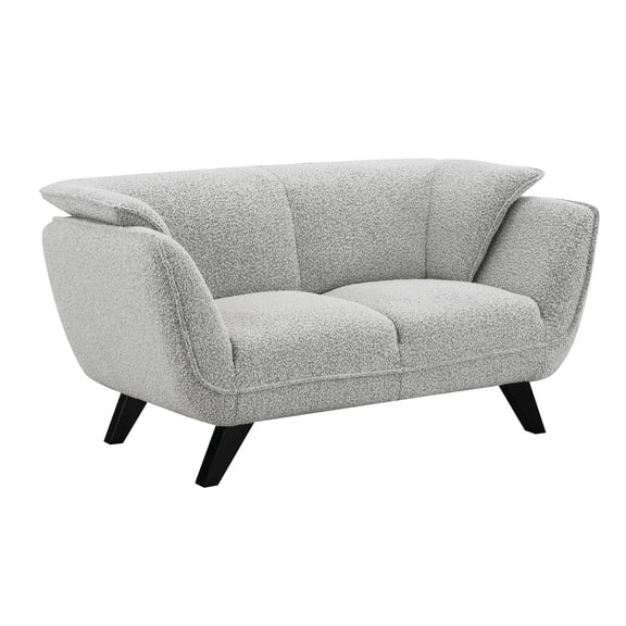 ACME Nayeli Wood & Boucle Fabric Upholstered Loveseat in Light Gray