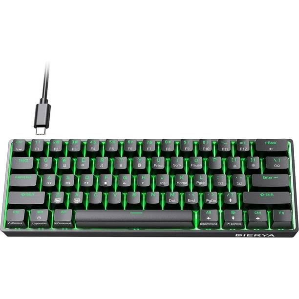  DIERYA DK61SE 60% Mechanical Gaming Keyboard, 61 Keys  Anti-Ghosting, LED Backlight, Detachable USB-C, Ultra-Compact Mini Wired  Keyboard
