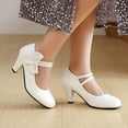 thumbnail image 6 of SACFOF Women's Low Kitten Heel Mary Jane Oxfords Pumps Comfortable Ankle Strap Dress Shoes with Bow, 6 of 6