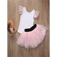 thumbnail image 4 of Gureui Mother and Daughter Skirt Casual Two Pieces Suits Sleeveless Lace Trim Top Slim Waist Fashionable Puff Skirt Parent-child Holiday Set, 4 of 5