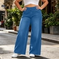 thumbnail image 5 of IFNWSV Denim Pants for Women Plus Size Stretchy Wide Leg Jeans with Pockets High Waisted Loose Casual Trousers Sky Blue 2XL, 5 of 7