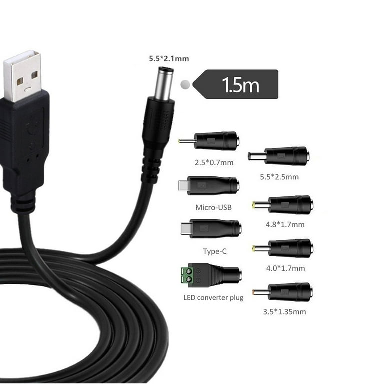 Universal 5V USB Power Cord, USB to Dc Power Cable