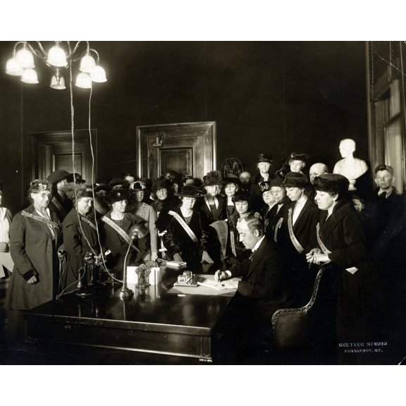 Print: Governor Edwin P. Morrow Signing The Anthony Amendment--Ky. Was The