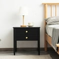 thumbnail image 4 of Maydear Bamboo Nightstand, Modern Bedside Table with Drawer, Wooden End Table Sofa Side Table for Bedroom, Living Room, White (Black, 2 Pack), 4 of 6
