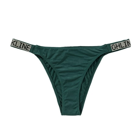 BYHONG Women s Low Rise Thong Underwear with Cutout Solid Color Comfortable and Sexy Peach Underwear Womens Panties Green XL