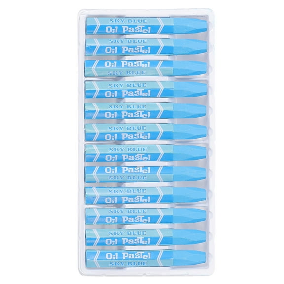 Uxcell Sky Blue Oil Pastels, 12Pcs Soft Oil Crayons Vibrant Creamy Pastels Stick Art Supplies for Painting Drawing