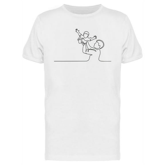 Father Holding Happy Son  T-Shirt Men -Image by Shutterstock, Male Large