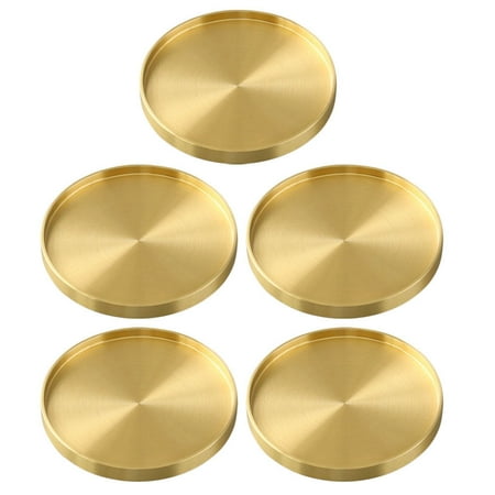 

5pcs Copper Cup Coasters Cup Mats Saucers Teacup Storage Holder Coffee Cup Mats