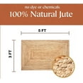 thumbnail image 3 of Handwoven Braided Jute Area Rug Rectangular Natural Reversible Farmhouse Carpet_5X7_Feet, 3 of 5