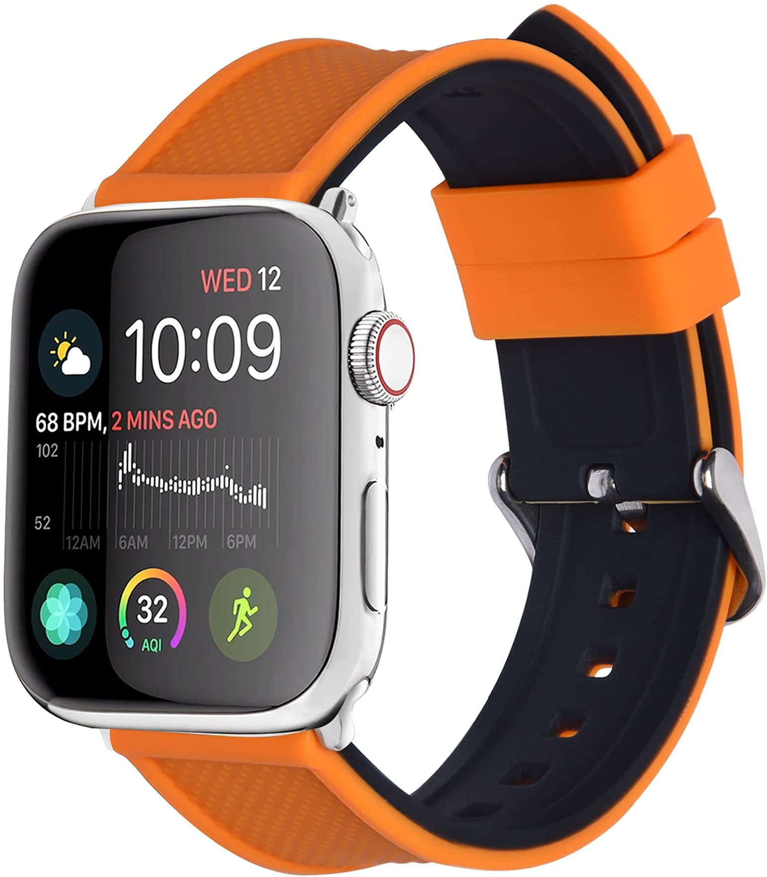 Apple Watch Band Silicone Compatible Apple Watch 42mm 44mm 38mm 40mm,  Rainbow Soft Rubber iWatch Band for Apple Watch SE/6/5/4/3/2/1, Pumpkin  Orange Top/ Black Bottom 44mm 42mm - Walmart.com