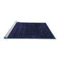thumbnail image 2 of Ahgly Company Machine Washable Indoor Round Abstract Blue Contemporary Area Rugs, 3' Round, 2 of 4