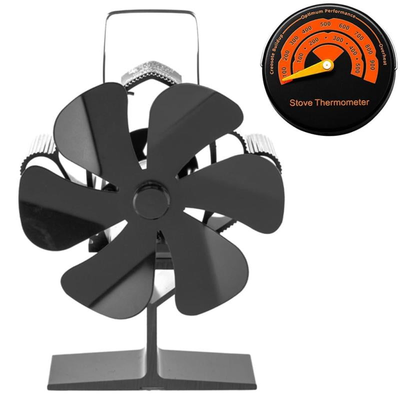 Heat Powered Stove Fan 6Blade Eco Friendly Wood Burning Stove Fan for