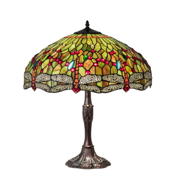 26" High Tiffany Hanginghead Dragonfly Table Lamp