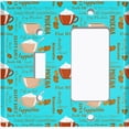 thumbnail image 2 of Metal Light Switch Wall Plate Outlet Cover (Mocha Coffee Bean Espresso Cup Cappuccino Teal - Single Toggle Single Rocker), 2 of 2
