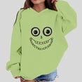 thumbnail image 3 of Kogui Trendy Casual Hooded Sweatshirt For Girls, Comfort Fit Unique Halloween Graphic Print, Holiday Daily Matching Tops (Green, 7-8 Years), 3 of 4